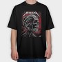 Metallica Skull Red Eyes, Tricou Oversize Barbati (Unisex)