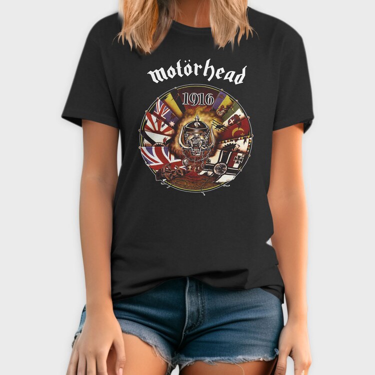 Motorhead 1916 Devil British Flag, Tricou Barbati (Unisex)