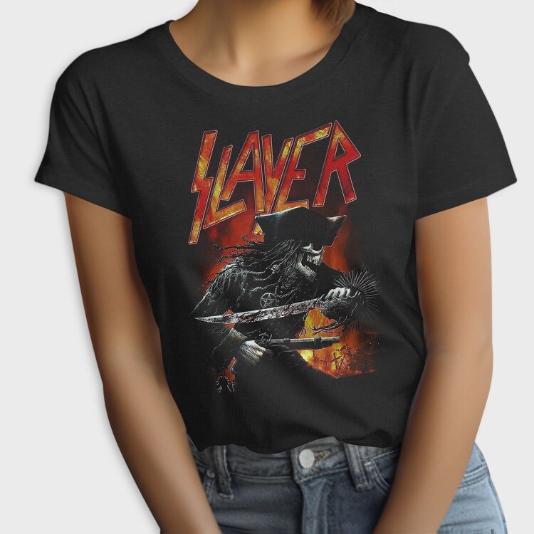 Slayer Flames Pentagram Eyes, Tricou Femei