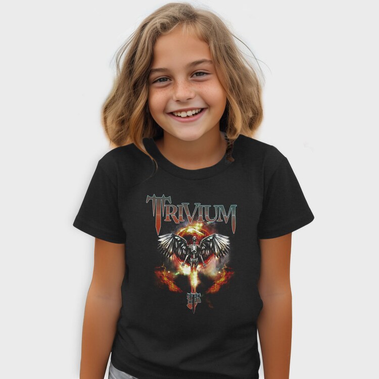 Trivium Skeleton Wings Flames 2, Tricou Copii