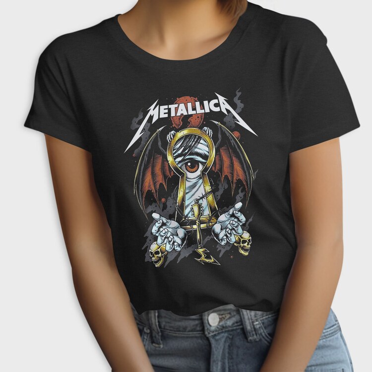 Metallica Eyes Flames Guitarist, Tricou Femei
