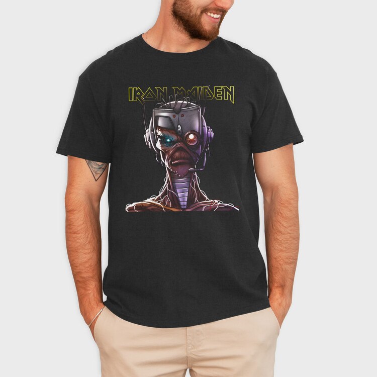 Iron Maiden Robot Face, Tricou Barbati (Unisex)