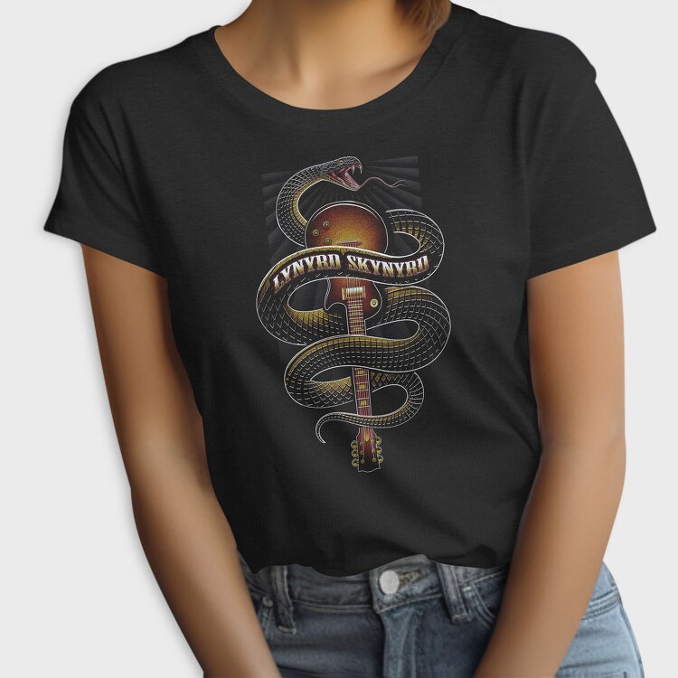 Lynnyrd Skynyrd Flames Flag Snake 2, Tricou Femei