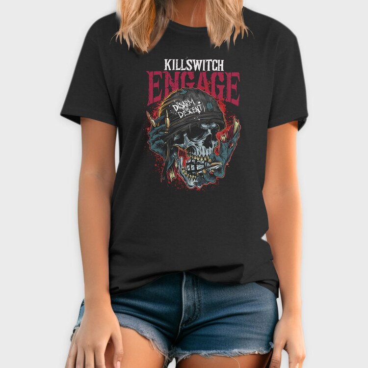 Killswitch Engage Skull Flames, Tricou Barbati (Unisex)