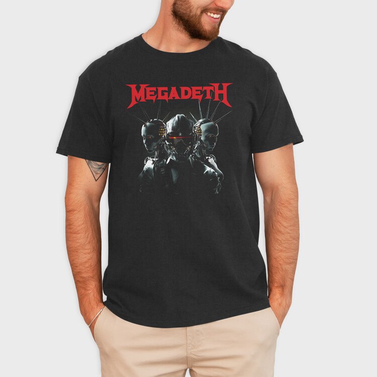 Megadeth Robot Face Eyes 2, Tricou Barbati (Unisex)