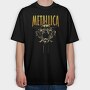 Metallica Skull Flames Eyes 3, Tricou Oversize Barbati (Unisex)