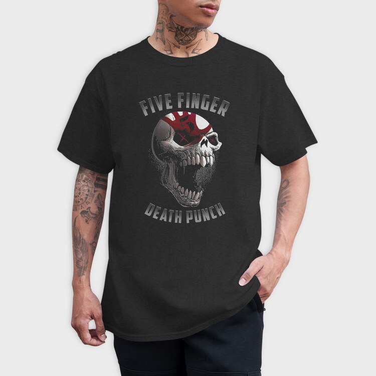 Five Finger Death Punch Skull Crosses Eyes, Tricou Barbati (Unisex)