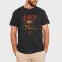 Slayer Skull Flames Crosses 5, Tricou Barbati (Unisex)