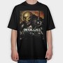 Metallica Skull Flames Red Eyes, Tricou Oversize Barbati (Unisex)