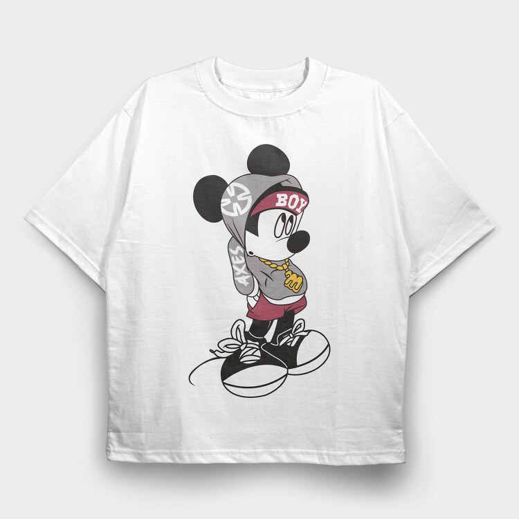 Mickey Mouse Boy Style Urban Art, Tricou Oversize Barbati (Unisex)