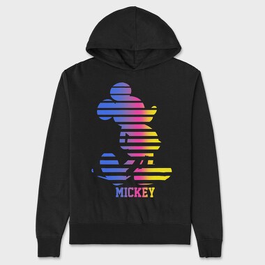Mickey Mouse Colorful Lines, Hanorac Oversize Barbati (Unisex)