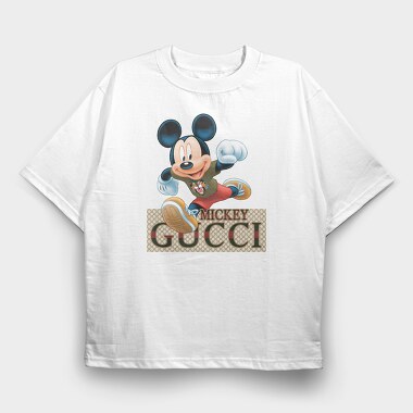Mickey Mouse Gucci Style, Tricou Oversize Barbati (Unisex)