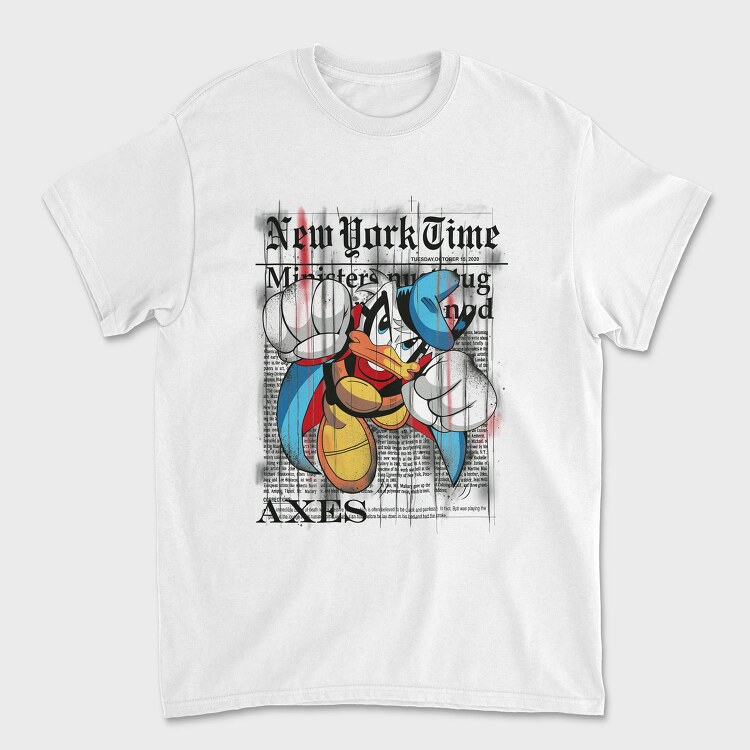 New York Time Donald Duck Urban Art, Tricou Barbati (Unisex)