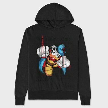 New York Time Donald Duck Urban Art, Hanorac Oversize Barbati (Unisex)
