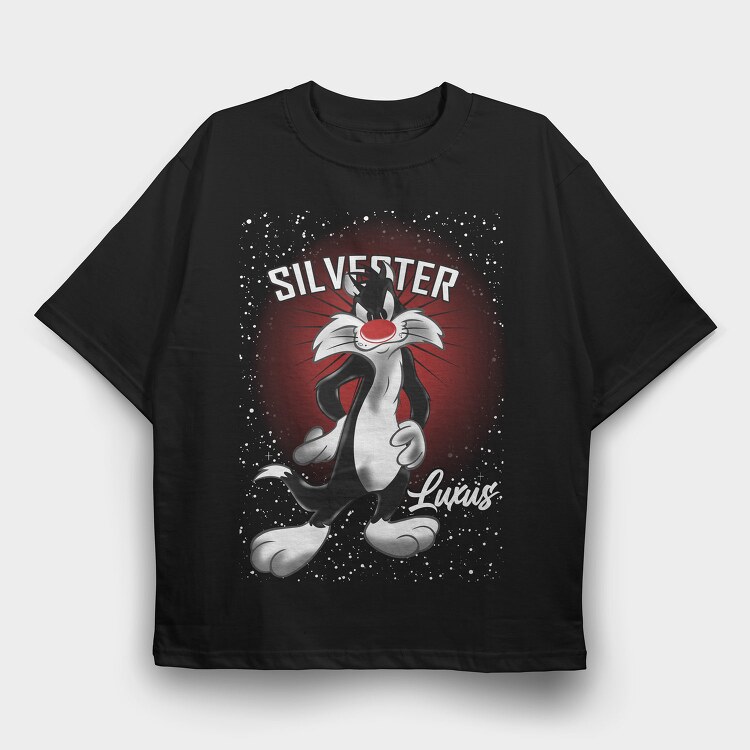 Silverster Sly Eyes Red, Tricou Oversize Barbati (Unisex)