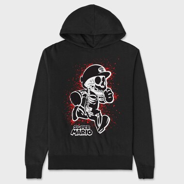 Super Mario Skeleton Blood Splatter, Hanorac Oversize Barbati (Unisex)