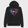 Superman Spiderman Crossed Suit Eyes, Hanorac Oversize Barbati (Unisex)