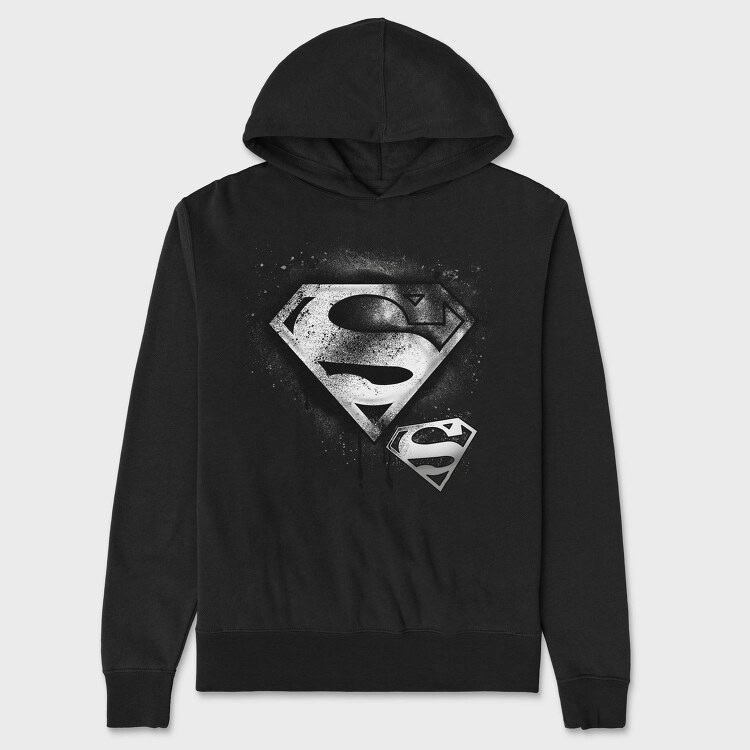 Superman Spray Paint Splash, Hanorac Oversize Barbati (Unisex)