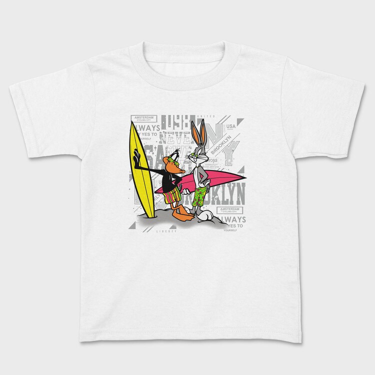 Sylvester Tweety Surfing Brooklyn Urban Art 99, Tricou Copii