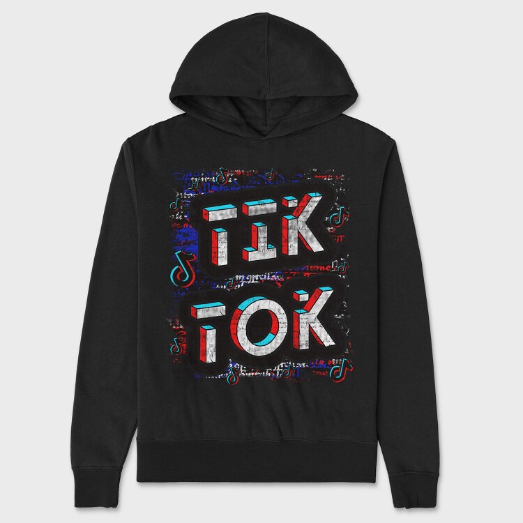 Tiktok Music Grunge Art, Hanorac Oversize Barbati (Unisex)