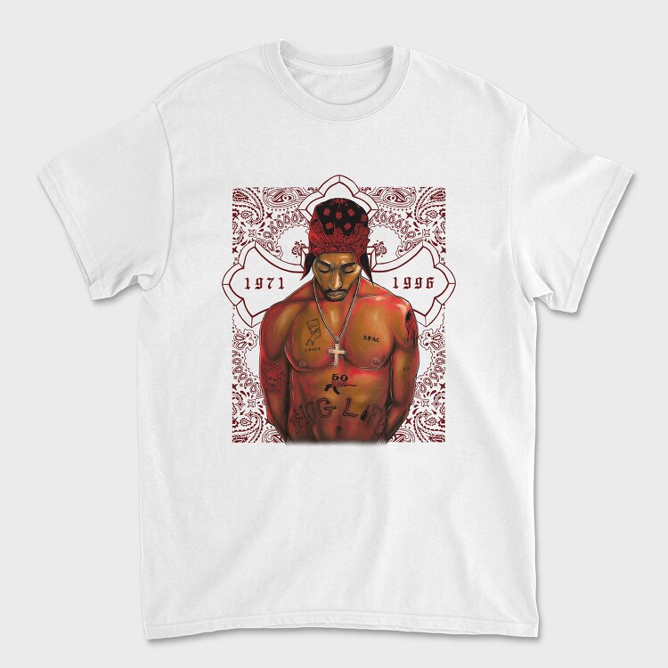 Tupac Tribute Paisley Tattoo 1971 1996, Tricou Barbati (Unisex)