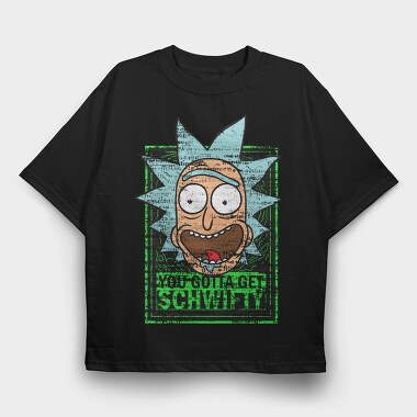 Zombie Rick Morty Eyes Blood 99, Tricou Oversize Barbati (Unisex)