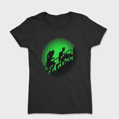 Zombie Walking Stairs Ghoul Green Light, Tricou Femei