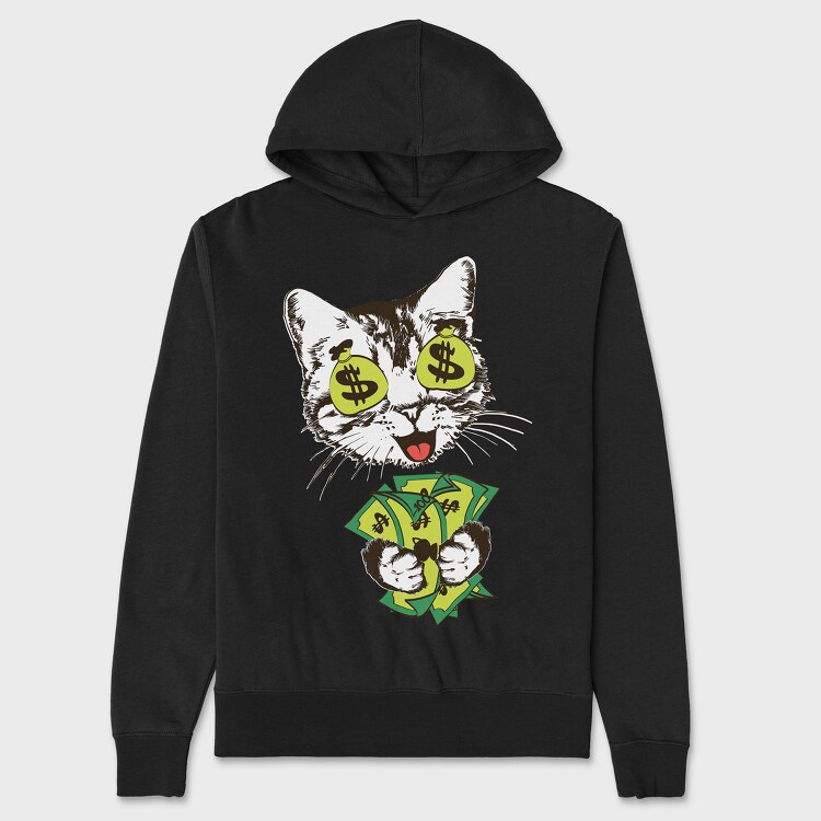 Money Cat, Hanorac Oversize Barbati (Unisex)