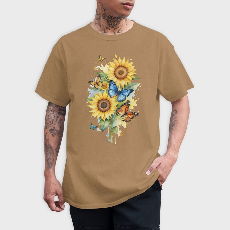 Sunflower Butterfly, Tricou Barbati (Unisex)