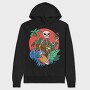 Surfing Skeleton, Hanorac Oversize Barbati (Unisex)