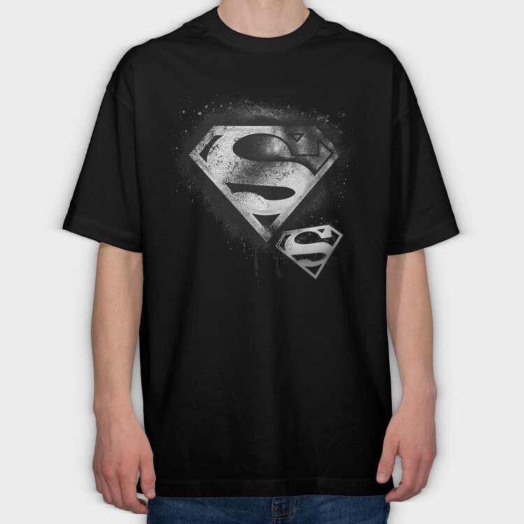 Superman Spray Paint Splash, Tricou Oversize Barbati (Unisex)