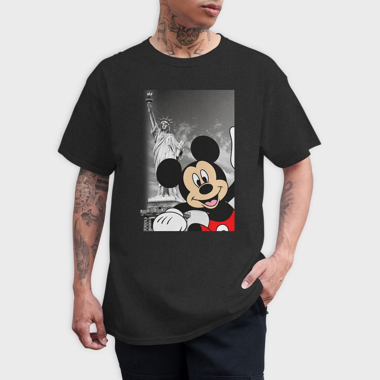 Statue Of Liberty Mickey Mouse New York, Tricou Barbati (Unisex)