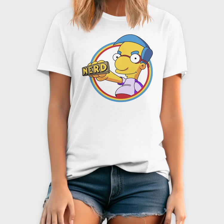 Nerd Simpson Headphones Nerd Tag, Tricou Barbati (Unisex)