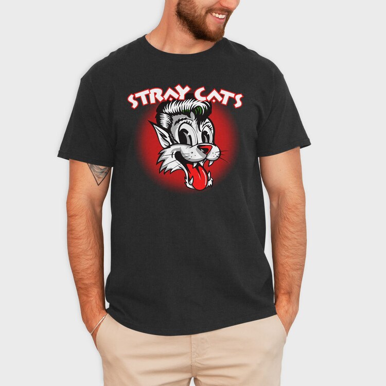 Stray Cats Red Eyes Animal Eyes, Tricou Barbati (Unisex)