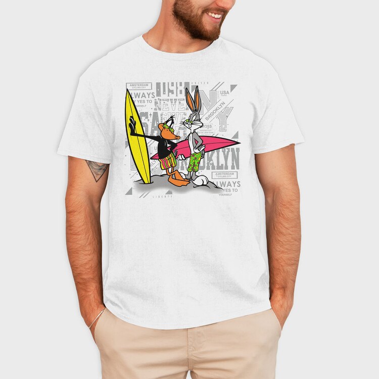 Sylvester Tweety Surfing Brooklyn Urban Art 99, Tricou Barbati (Unisex)