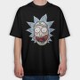 Zombie Rick Morty Eyes Blood, Tricou Oversize Barbati (Unisex)