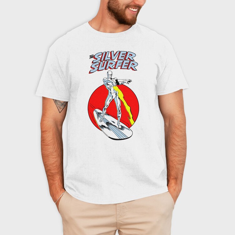 Silver Surfer Red Circle Sky, Tricou Barbati (Unisex)