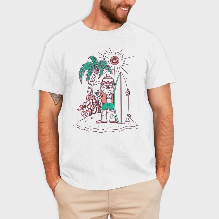 Surfer Santa, Tricou Barbati (Unisex)