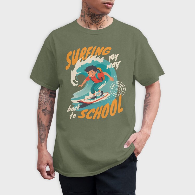Surfing My Way Back to School, Tricou Barbati (Unisex)