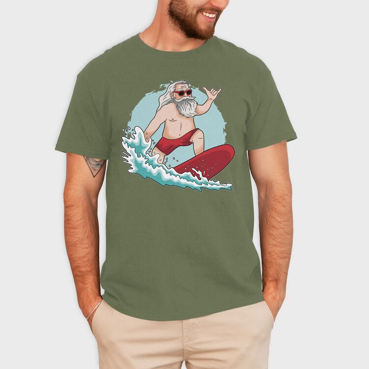 Surfing Santa, Tricou Barbati (Unisex)
