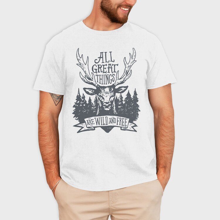 All Great Things Are Wild and Free 2, Tricou Barbati (Unisex)