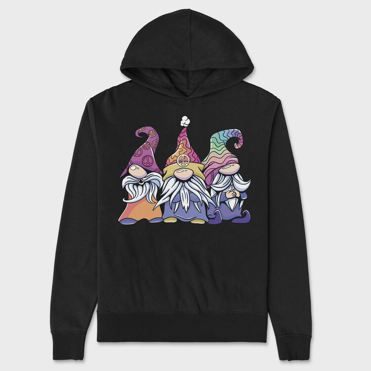 Hippie Gnomes Pastel, Hanorac Oversize Barbati (Unisex)