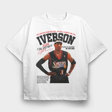 Allen Iverson Philadelphia 76Ers, Tricou Oversize Barbati (Unisex)