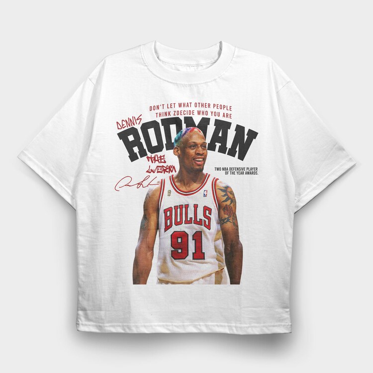 Dennis Rodman Bulls, Tricou Oversize Barbati (Unisex)