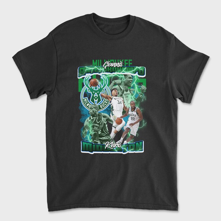 Milwaukee Bucks Nba Bootleg, Tricou Barbati (Unisex)