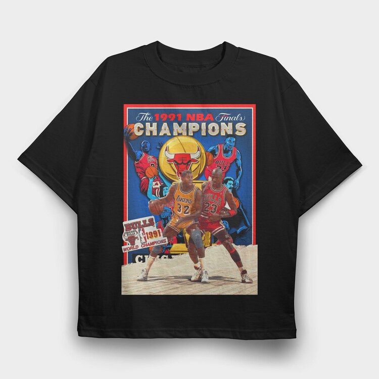 Nba Champions 1991, Tricou Oversize Barbati (Unisex)
