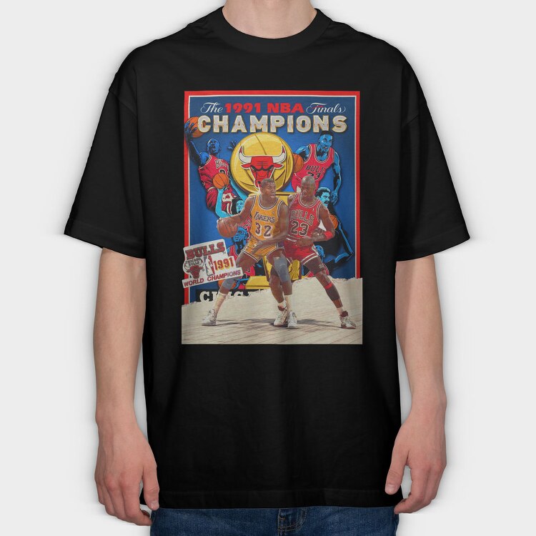 Nba Champions 1991, Tricou Oversize Barbati (Unisex)