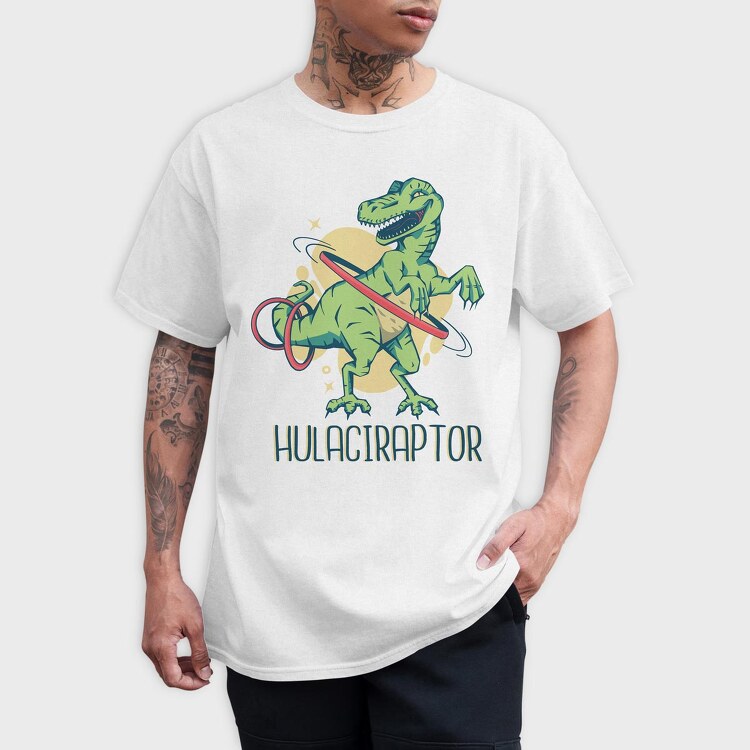 Velociraptor Hula Hoop, Tricou Barbati (Unisex)