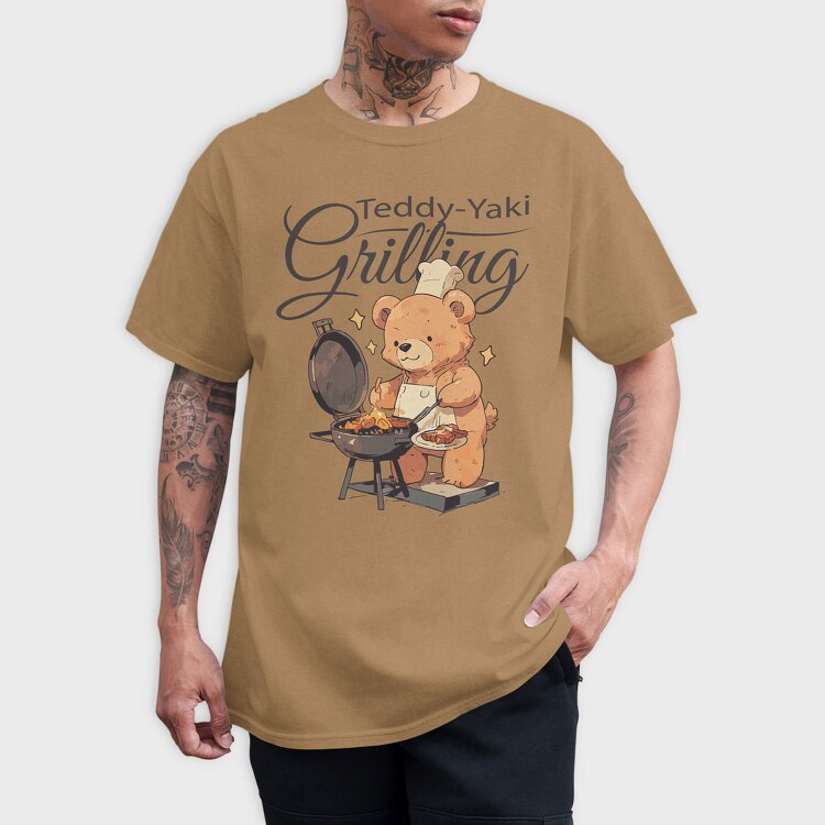 Teddy Bear Grilling, Tricou Barbati (Unisex)