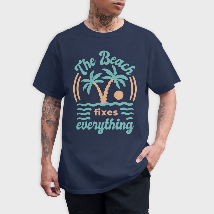 The Beach Fixes Everything, Tricou Barbati (Unisex)
